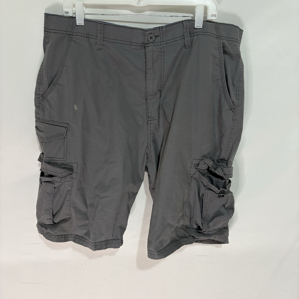 Iron Flex Mens Gray Cargo Shorts Size 38 Cotton Spandex RN 95705